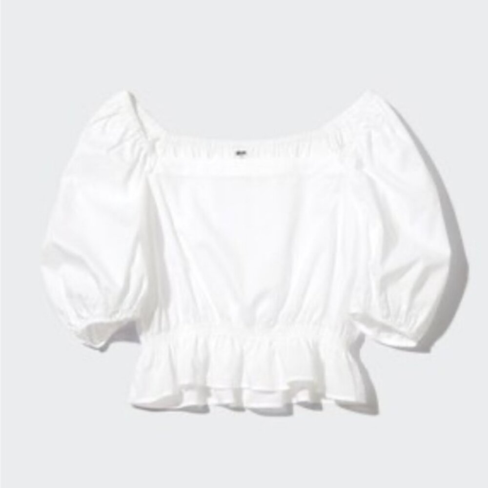 Uniqlo Cropped White Top
